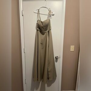 Revelry Nova Crepe Dress - Silver sage. Bridesmaid dress